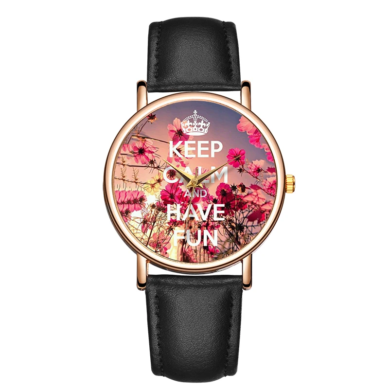 B-9217 часы с цветком циферблат подарочные для леди Relojes Feminino Наручные женские Montre