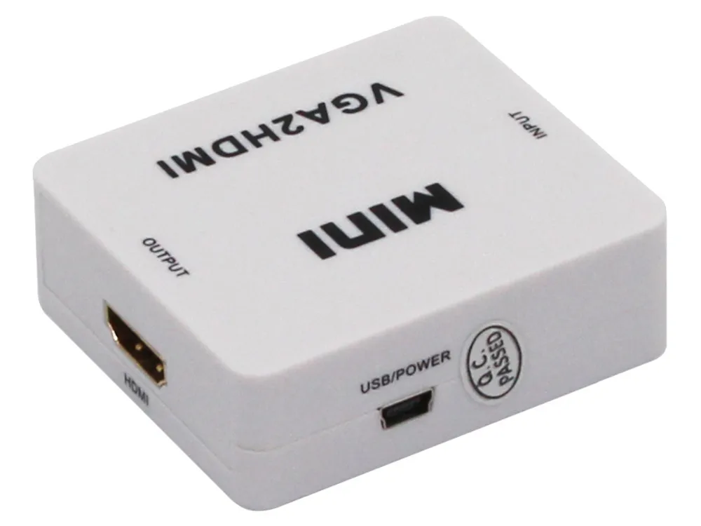 10 шт Бесплатная доставка и оптовая продажа Поддержка 720 p 1080 p VGA2HDMI мини VGA конвертер HDMI с аудио для портативных ПК к HDTV проектору