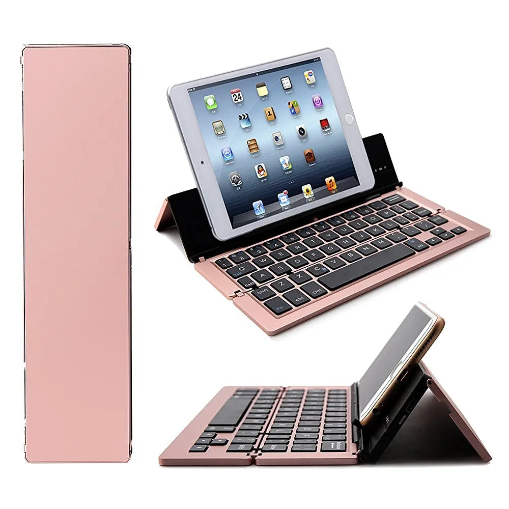 Складная Беспроводная клавиатура Bluetooth 3 0 из алюминиевого сплава для iPad iPhone Samsung