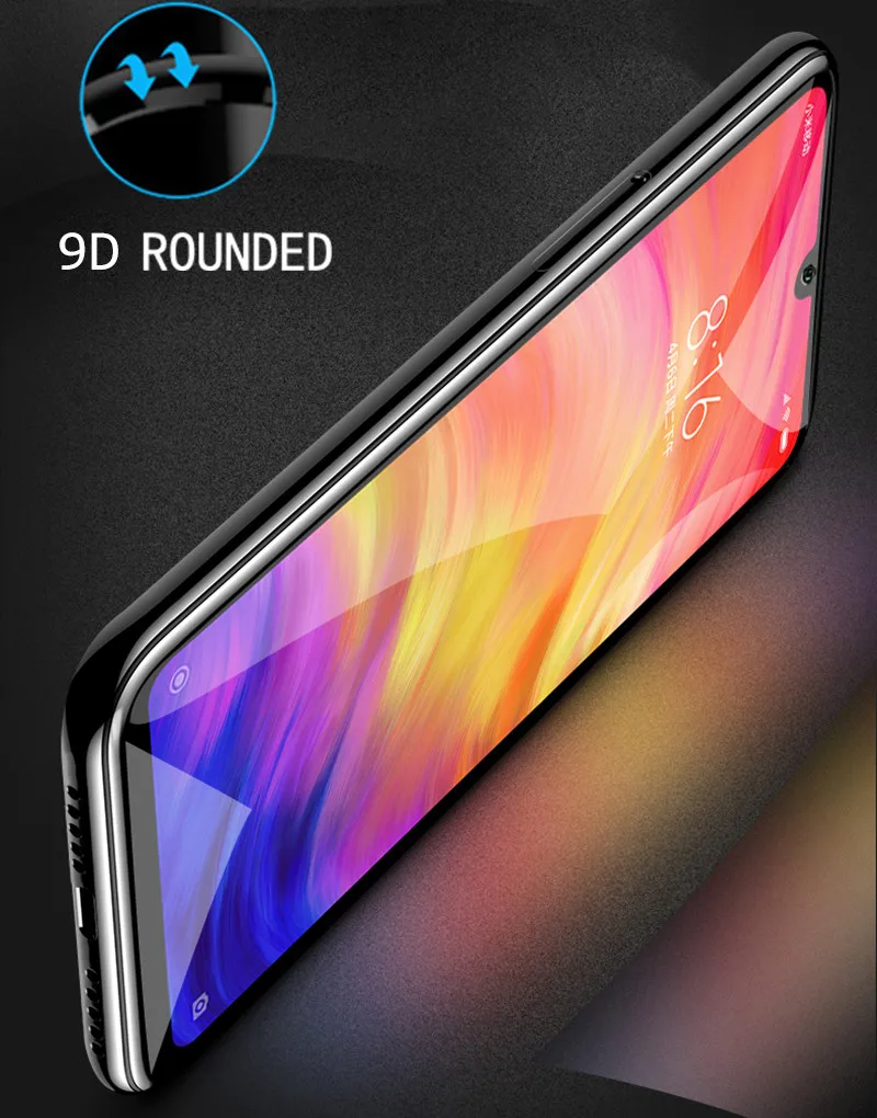 9D Full Curved Glue For xiaomi mi 9t 9 t a2 lite pocophone F1 Tempered Glass Redmi Note 8 7 6 Pro 7a k20 6A Protective Glas Film