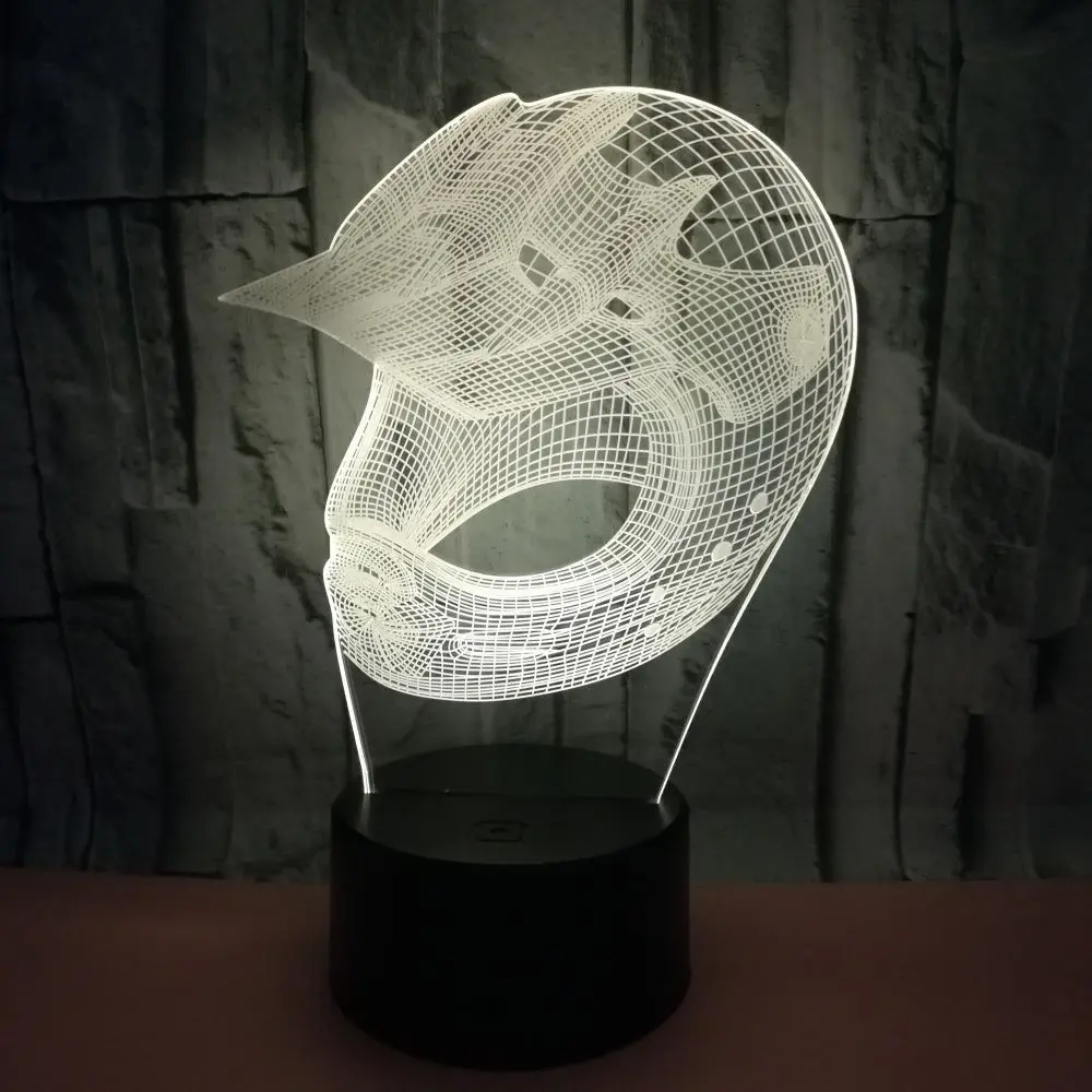 

Rugby Hat 3d Lamp Colorful Touch Led Visual Night Light Gift Custom Bedside decorative lamp for children's bedroom