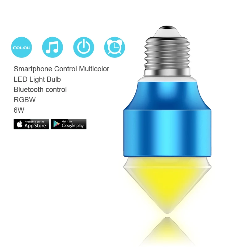 

Magic Blue 6W E27/GU10 RGBW led smart Bluetooth 4.0 dimmable bulb AC85-265V Smartphone control multicolor IOS Android