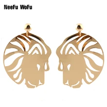 Серьги-гвоздики длинные серьги для женщин медные металлические богемные голова льва животное большая серьга Femme Boucles Рождественские подарки ювелирные изделия