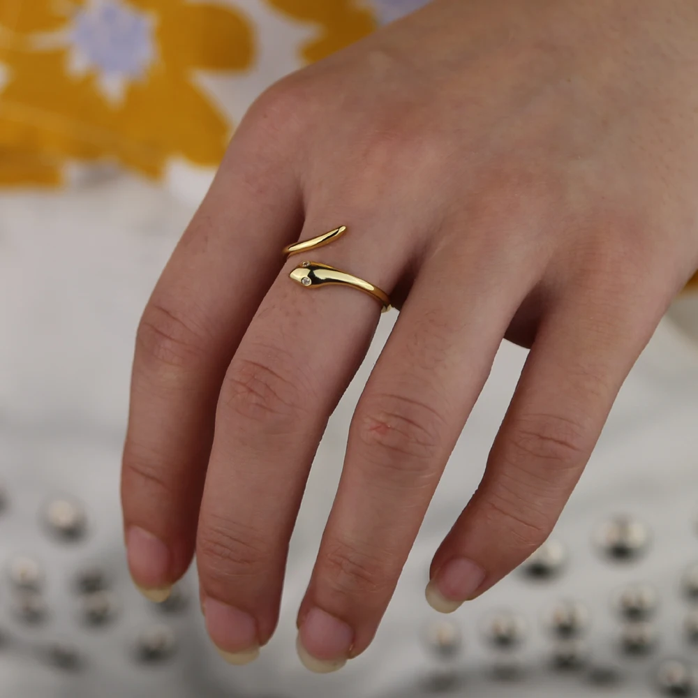 Минимальный нежный золотистый цвет милые животные Женщины Открытый сустав пальца кольцо с регулируемым размером