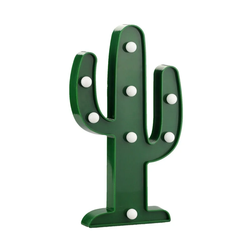 3D Small Cactus Night Light LED Light Hanging Wall or Stand Plants Lamp Children's Room Bedroom
