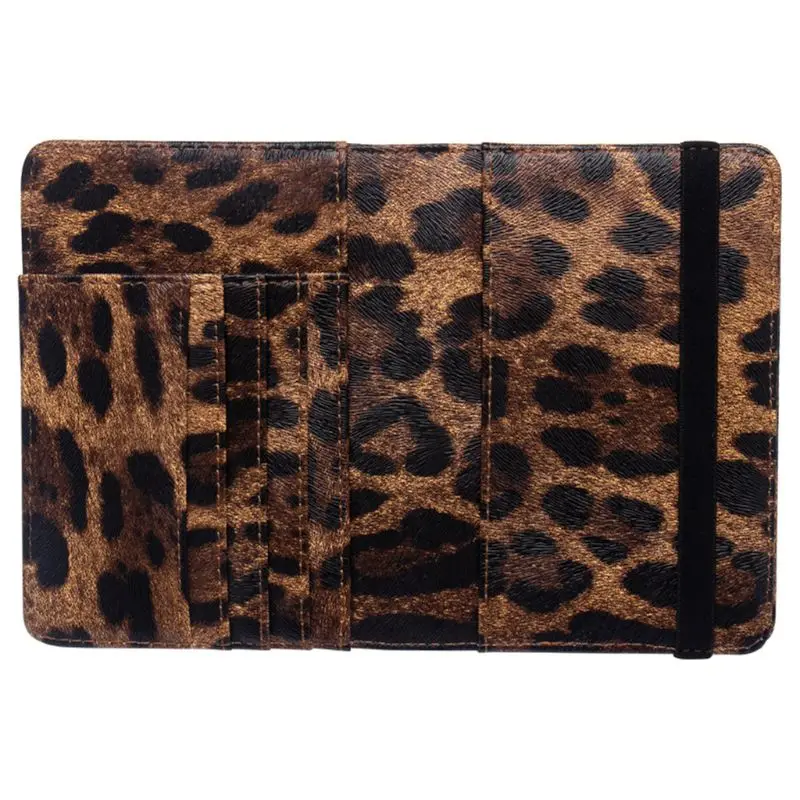 

Leopard Pattern Leather Passport Holder Cover Case Credit Card Travel Wallet for WoMan Man