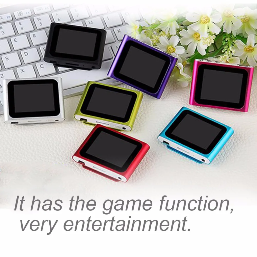 fashion Portable 1.8 Inch LCD Screen 6th Generation Music Media Video Movie FM Radio Mp4 Player Support 2-16 GB Micro SD Tf Card