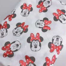 150*50 см Блестящий бант Минни хлопчатобумажная трикотажная ткань с принтом diy для девочек трикотажная одежда ткань DIY детская юбка шляпа платье ткань