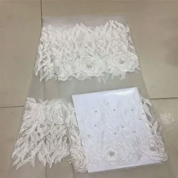 

African Lace Fabric 2018 Embroidered Nigerian Laces Fabric Bridal High Quality French Tulle Lace Fabric For Women HJ575-2