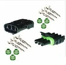 

100pcs/lot CLEARANCE SALE For Delphi Weather Pack 3 Pin Weatherpack Kit 18-20 AWG 12v connector