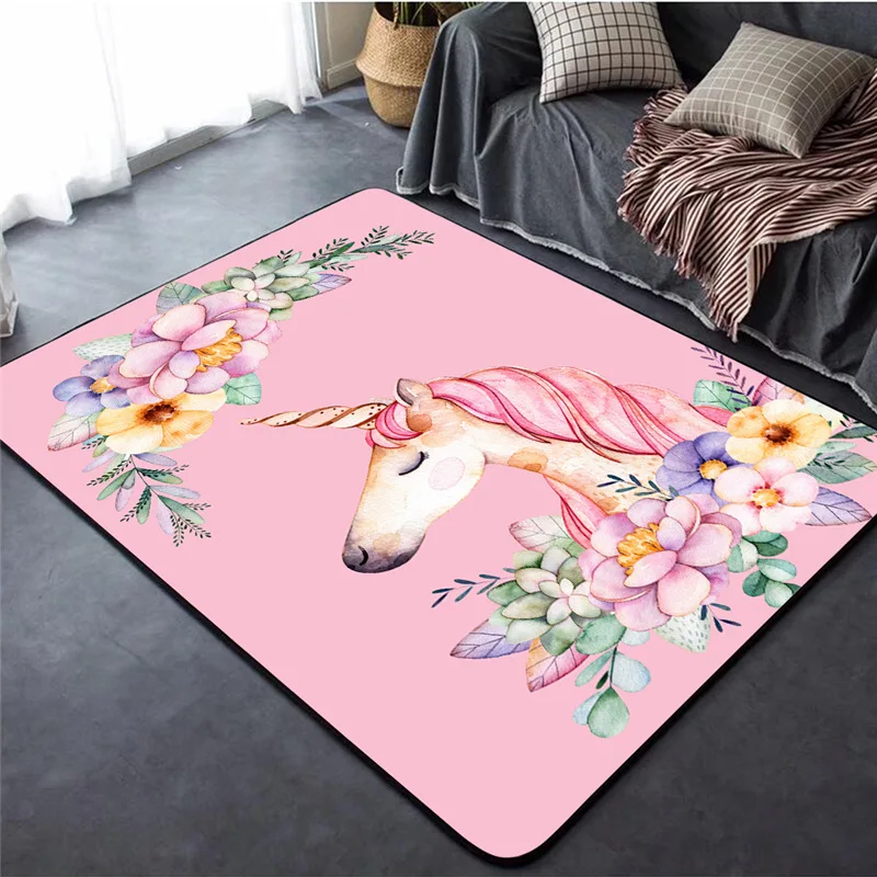 Baby Crawl Rugs Creative Unicorn Pattern 3D Carpet Children's Bedroom Game Gym Play Mats Kids Room Decor soft Carpets child gift