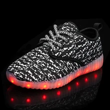 Мужская и женская детская USB светодиодная подсветка для зарядного устройства обувь унисекс повседневные спортивные для детей и взрослых модные кроссовки для мальчиков и девочек обувь на шнуровке