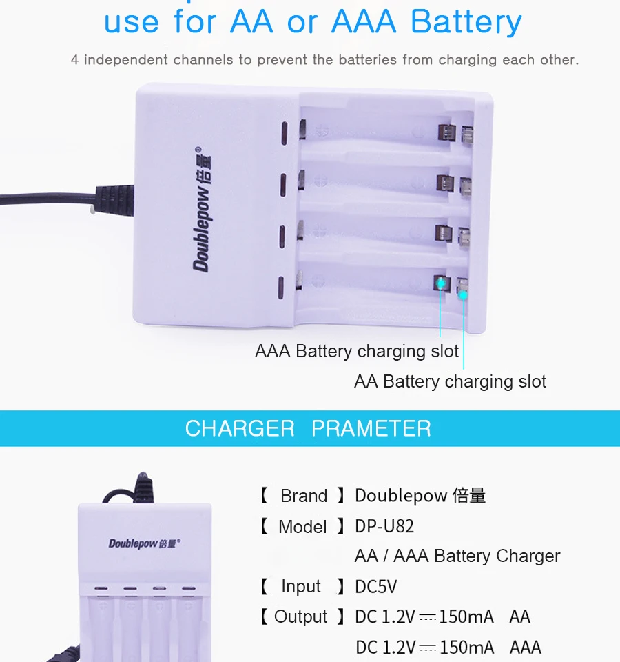 AA Ni-MH аккумуляторы+ 4 слота USB зарядное устройство для AA/AAA батареи; 800mAh 1200mAh 2A 5# батарея+ портативный батарейный блок