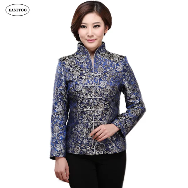 Chinese Jacket Women Spring 2016 Satin Silk Jackets Plus