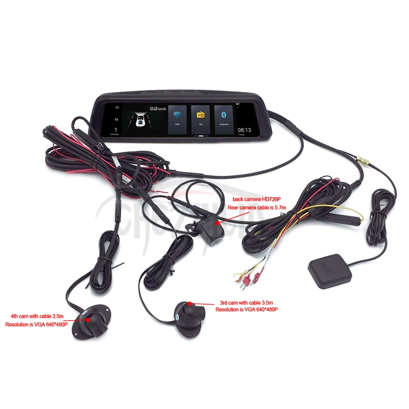 Chezhilin H8 с 4CH камерой s объектив 10 &quotсенсорный Android Navi Автомобильная камера gps