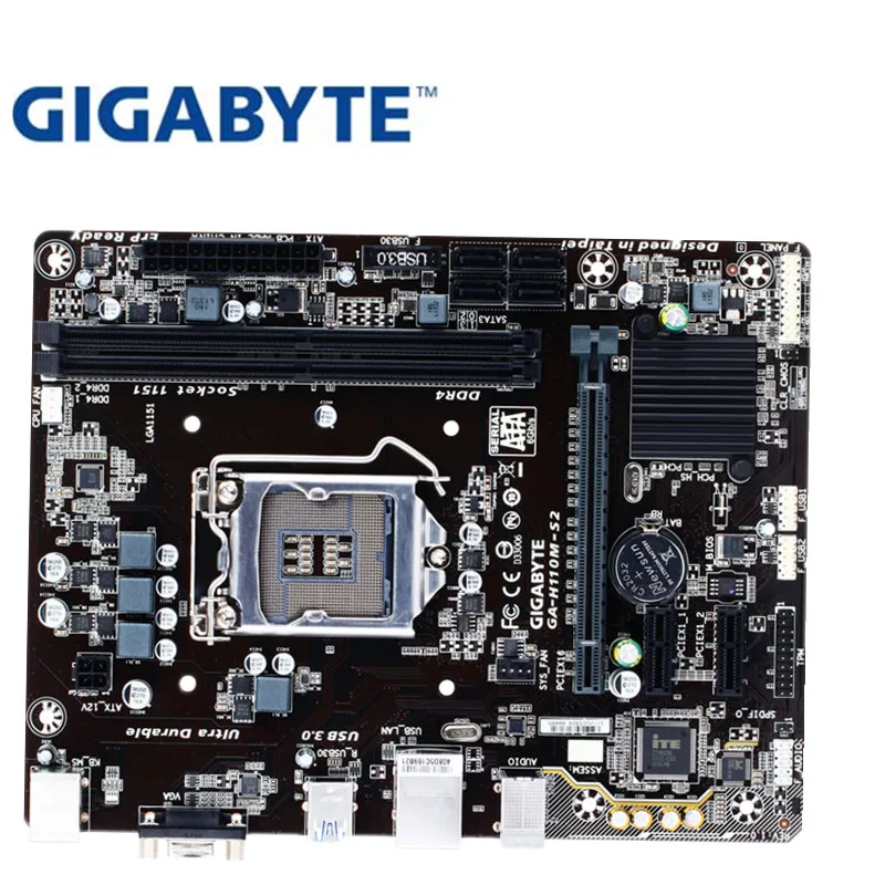 GIGABYTE GA-H110M-S2 рабочего Материнская плата H110 LGA 1151 i3 i5 i7 DDR4 объемом до 32 GB
