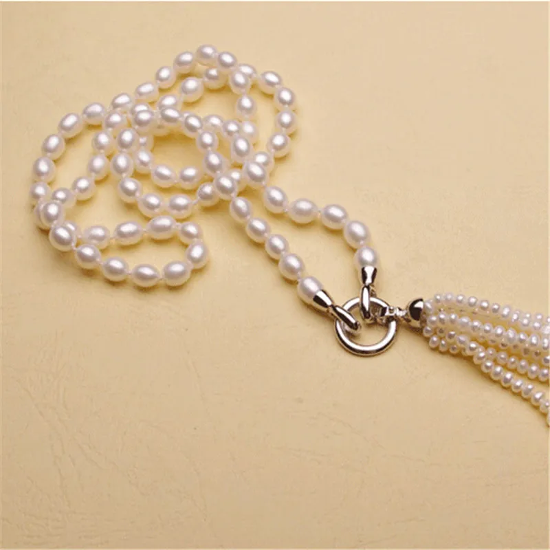 YIKALAISI, новинка, модное длинное жемчужное ожерелье, жемчужное ожерелье с кисточками, с 925 стерлингового серебра, ювелирные изделия для женщин, лучший подарок