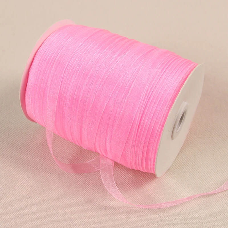 10 м/Лот) 10 мм ленты из органзы подарок Свадебная Рождественская Подарочная обертка кружева - Цвет: Deep Pink