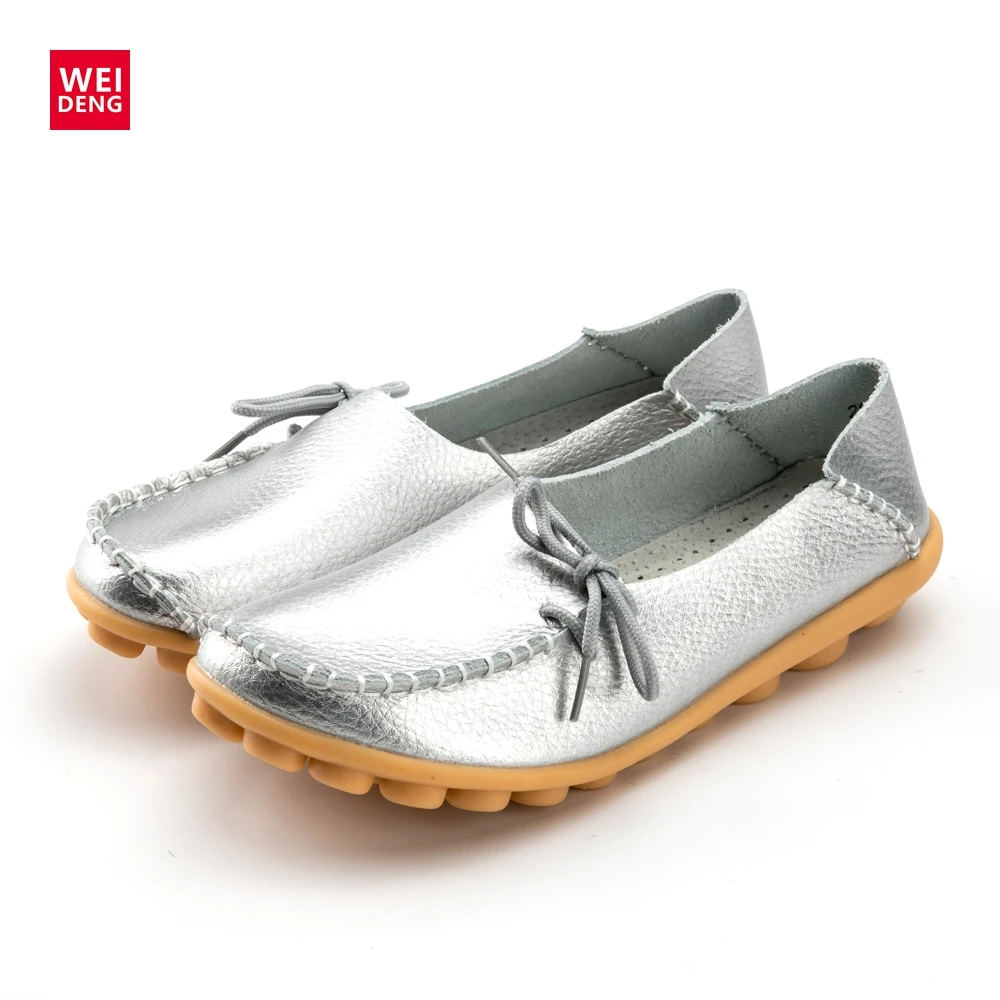 WeiDeng Women Genuine Leather Flat 