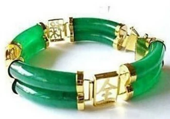 

Charm Genuine Green stone Bracelet 2 Row >Wholesale Lovely Women's Wedding Jewelry