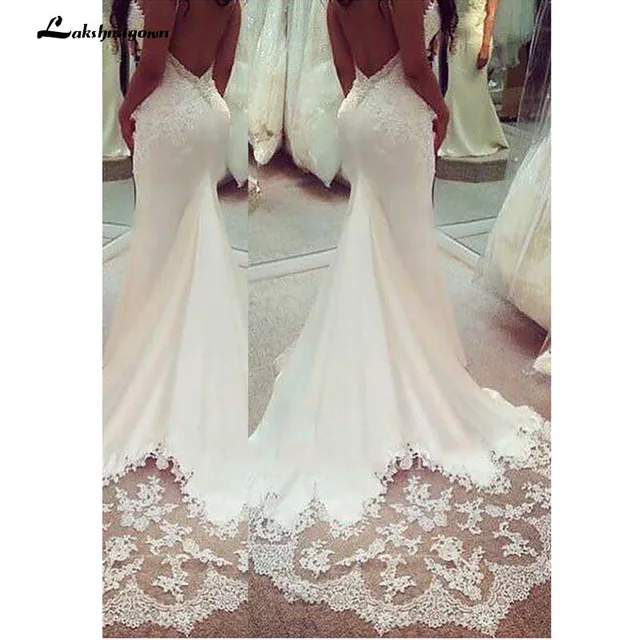 spaghetti encaje sin mangas vestido de novia encaje apliques boho