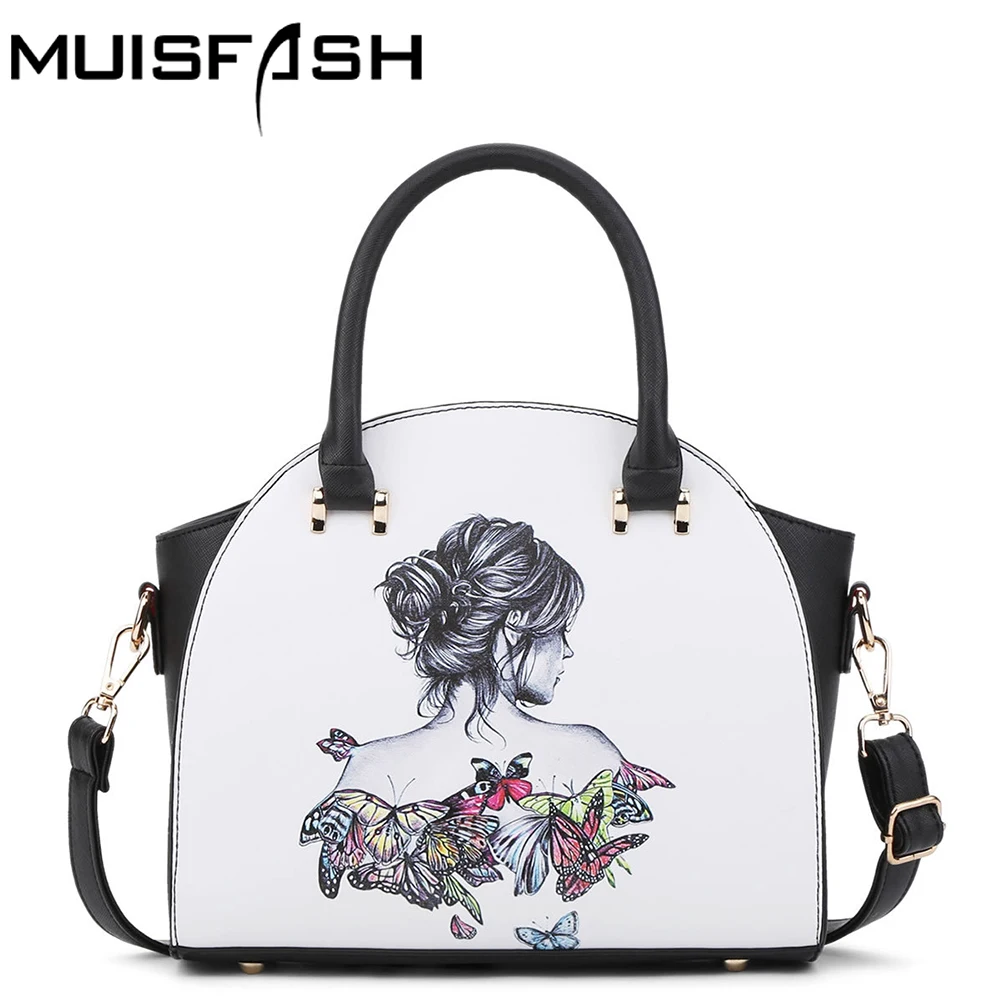 ФОТО new causal women bags character cartoon printing leather handbags ladies shoulder bag female messenger bag designer pouch LS1171