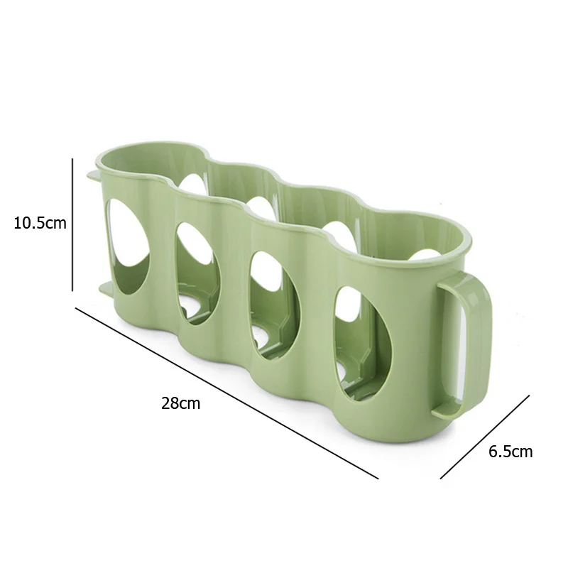 FHEAL Refrigerator Drink Can Storage Box Coke Cans 4 Grids Beverage Finishing Holder Space-saving Drink Bottle Organize Rack (13)