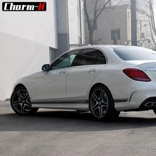 2 Unidades de Brillo/Mate/5D Negro Edición AMG C63 507 Side Stripe Adhesivos Adhesivos Para Mercedes Benz C clase W204