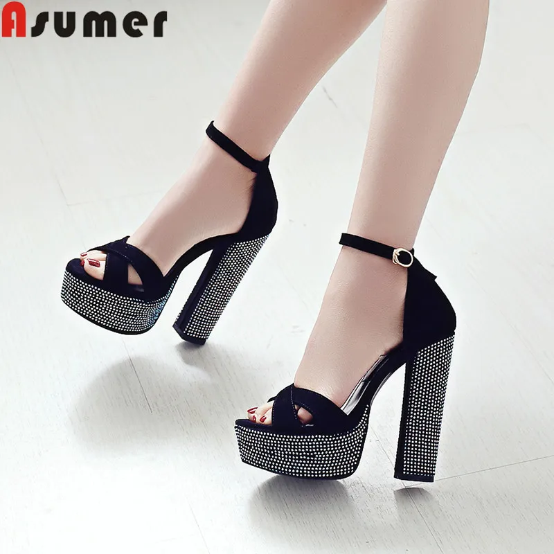 

ASUMER big size 34-44 fashion summer new shoes woman platform thick high heels shoes women buckle sandals women prom shoes