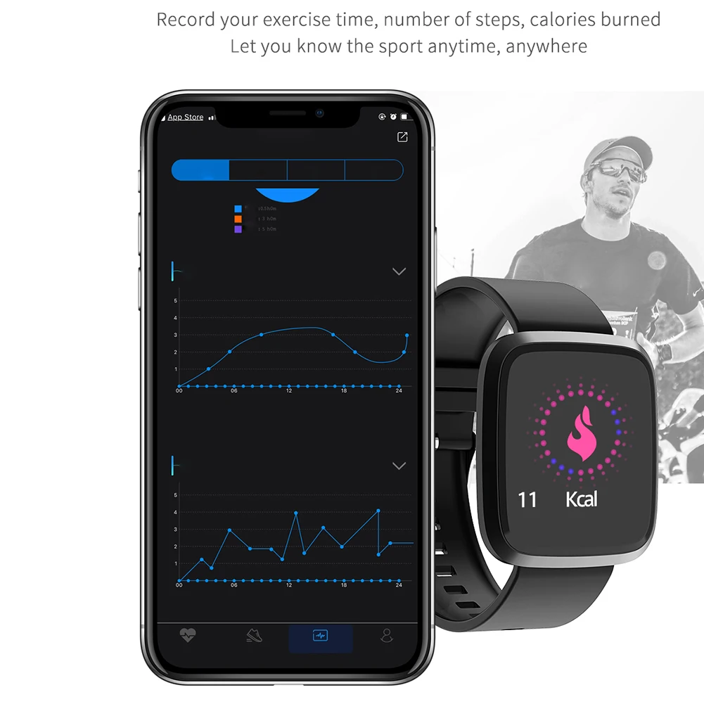 Водонепроницаемый Bluetooth Смарт часы с сенсорным экраном браслет фитнес трекер
