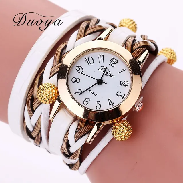 Duoya Brand Women Bracelet Watch Fashion Luxury Gold Beads Braided Quartz Wrist Duoya Brand Women Bracelet Watch Fashion Luxury Gold Beads Braided Quartz Wrist
