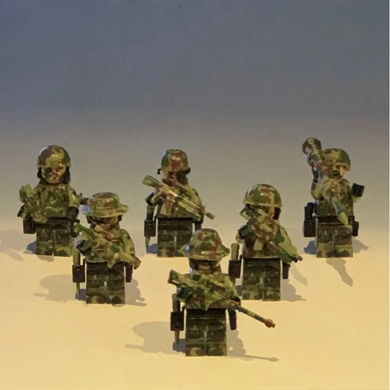

6Pcs SWAT Wars Military Falcon Commandos Camouflage Army Soldiers Marine Corps Kids Bricks Building Blocks Compatible figure