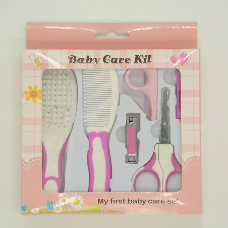 pink 6pcs set 10 шт./компл. для малышей и детей постарше для ухода за волосами, уход за волосами, уход за волосами, термометр для прочистки носа у новорождённых Зубная щётка инструменты безопасности для новорожденных Набор щеток для ухода за ребенком - Цвет: pink 6pcs set