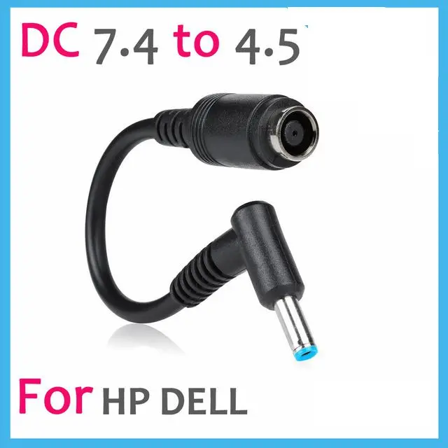 

New 7.4*5.0 mm to 4.5*3.0 mm with Pin Bule DC Power Charger Adapter Converter Connector for HP Ultrabook for Dell Laptop