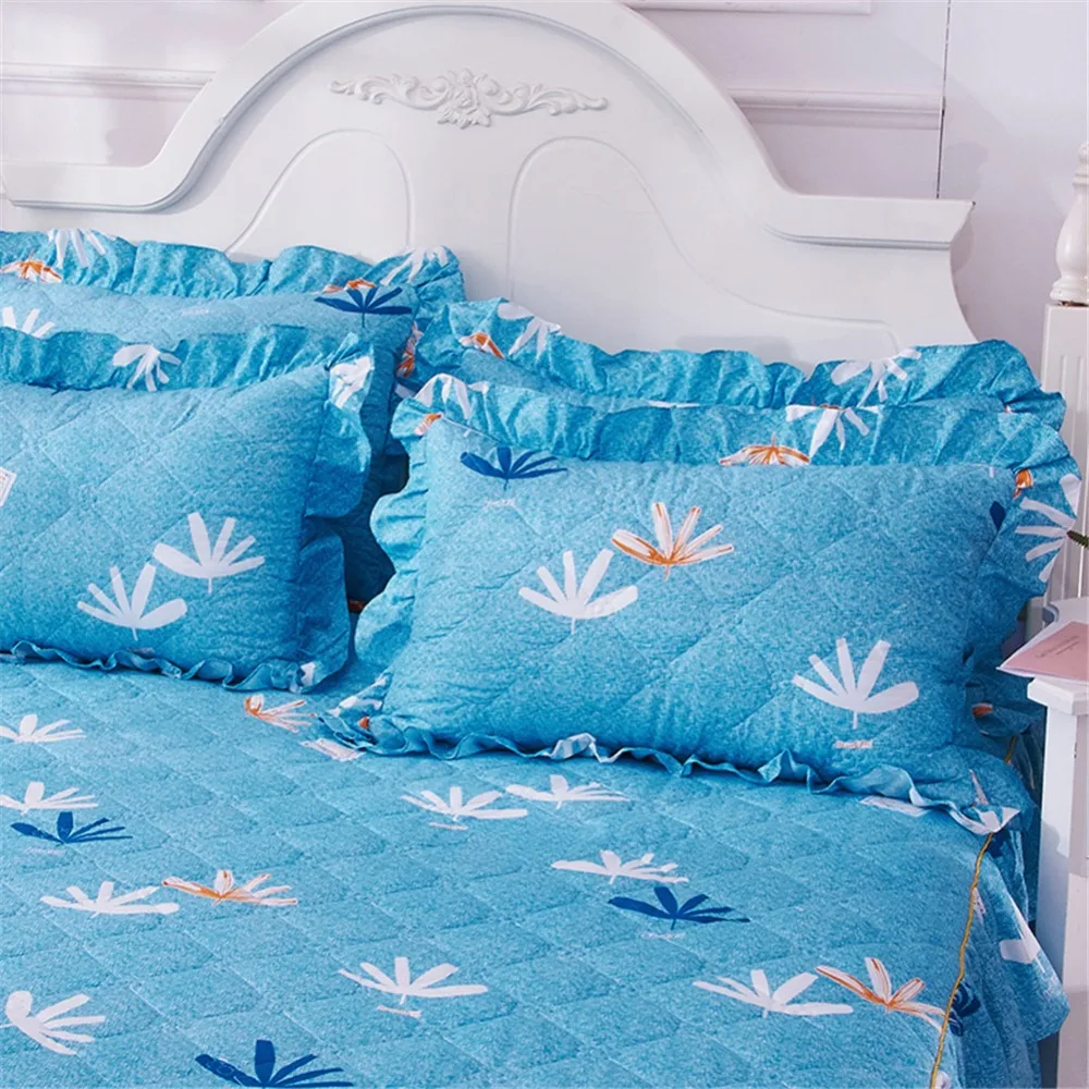 150x200 см синий Королевский покрывало для кровати, теплое уплотненное стеганое покрывало для односпальной и двойной кровати, покрывало вокруг нескользящей кровати, наволочки
