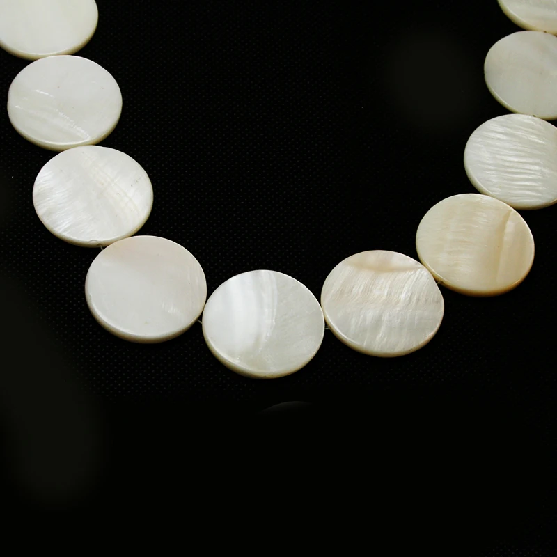 

New Fashion 18mm/20mm/30mm Round flat Natural Freshwater Shell Beads White MOP Beads Fit Bracelets Necklaces Jewelry DIY Craft