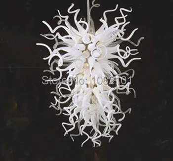 

Free Shipping High Quality Blown Glass White Chandelier Light