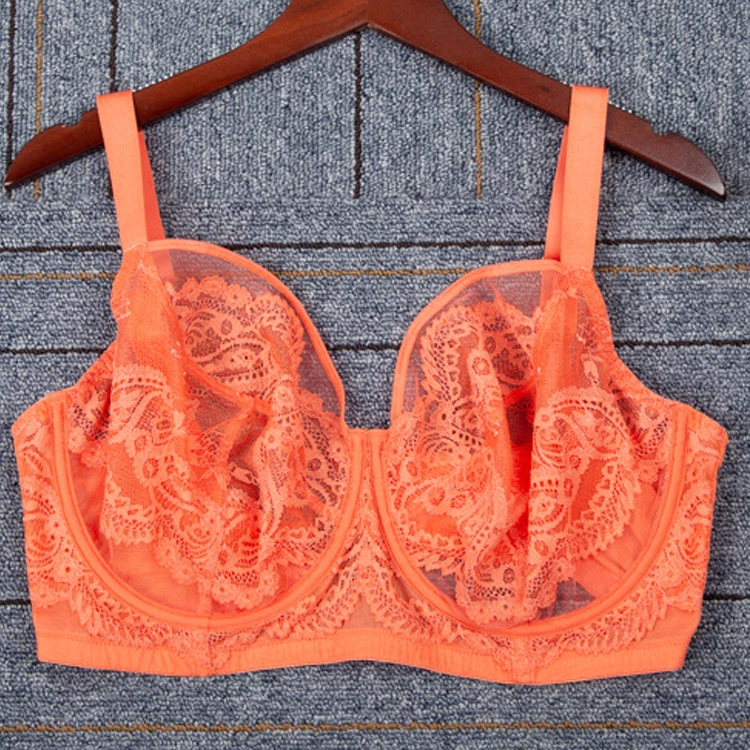 

Women Full Coverage Underwired Non-Foam Plus Size Floral Lace Bra 30 32 34 36 38 dd E F G