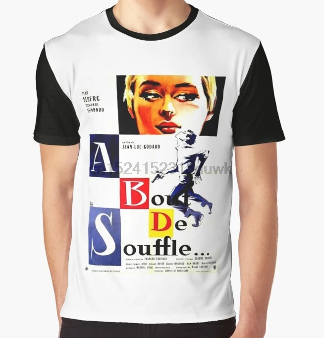 

All Over Print T-Shirt Men Funy tshirt A Bout de Souffle (Breathless) Jean-Luc Godard Graphic Tops Tee women t shirt