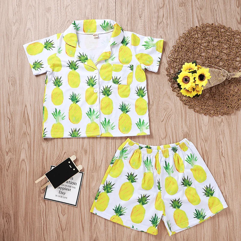 

Kids Clothes Boys Yellow Pineapple Outfits Top and Shorts Two Piece Boys Shorts Sets Toddler Summer Clothes Unicorn Outfit