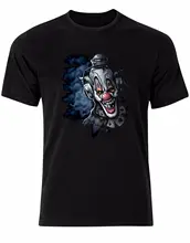 Clown in Smoke Gothic Horror Style Punk Mens t-Shirt Tee Shirt Top AK18 2018 New Arrival Men’S Fashion Print T Shirts Men