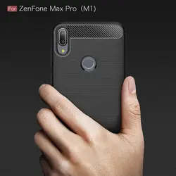 Чехлы Для Zenfone Max Pro M1 ZB602KL Роскошные углеродного волокна из материала TPU Чехлы для ASUS Zenfone Max Pro M1 ZB602KL ZB 602KL X00TD