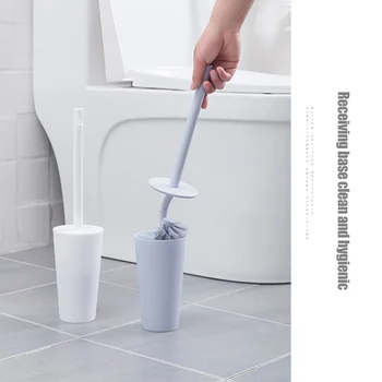 

Long Handle Soft Bristles Toilet Brush Brush and Holder for Bathroom Deep Cleaning Wall ALI88