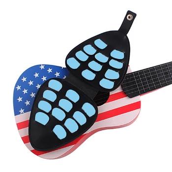 

IRIN Microfiber PU Leather Guitar Pick Holder Bag Wallet Acoustic Electric Plectrum Black Shape Triangle Inside 22 Small Pockets