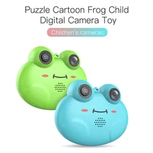 Милая головоломка мультфильм лягушка дети цифровая камера игрушка 1,54 дюймов ips экран HD КМОП-сенсор прочный Drop-Proof электронные игрушечные камеры