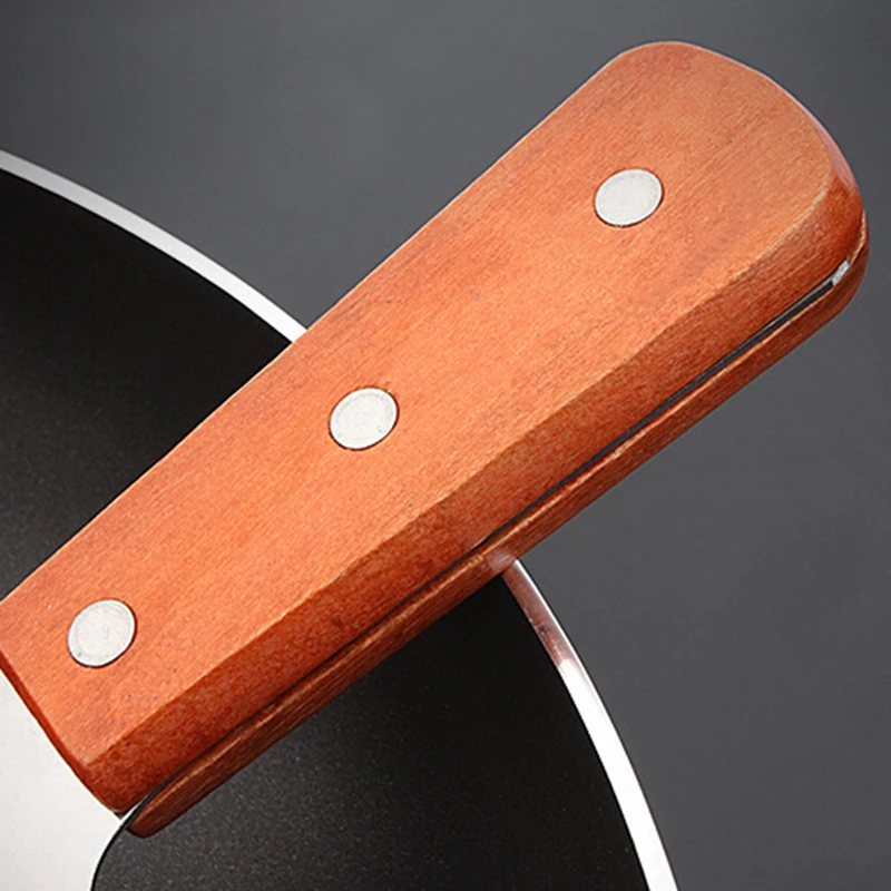 Нержавеющая сталь шпатель блинная Пицца Тернер деревянная ручка кухонный инструмент 18,5 см