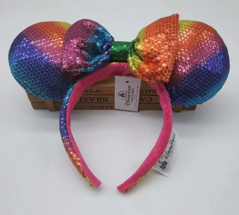 

Minnie Mouse Rainbow Sunshine Sequin Ears Headband For Pride Adult/Kids Gift