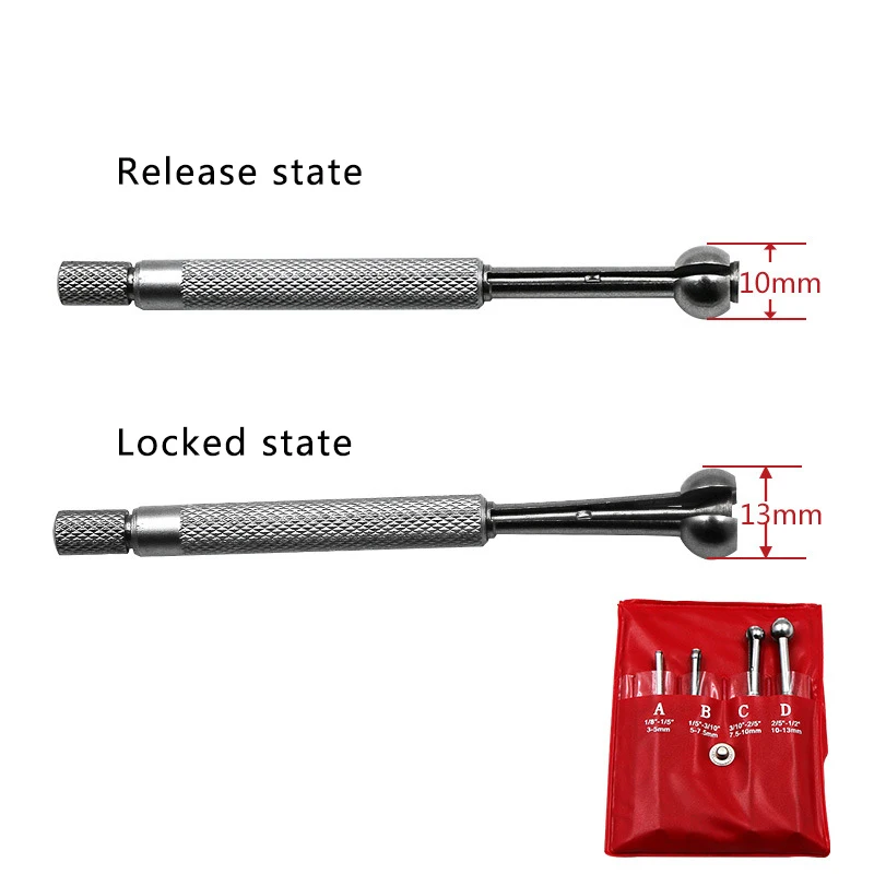 4 шт./компл. Малый манометр стальной Телескопический набор датчиков 3-10 мм калибры для отверстий полный шар небольшой диаметр отверстия точность Gage