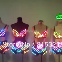 Сексуальный женский ЖК костюм для танцев/осветительный прибор для ночного клуба, светодиодный бикини, костюм для выступлений