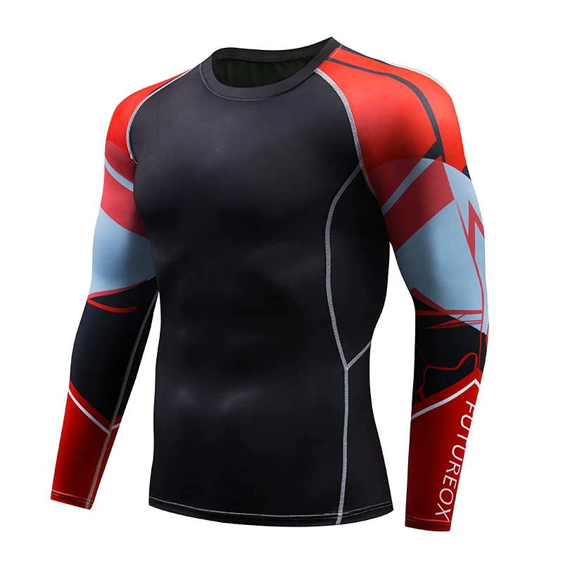 

New Fitness Clothes Men's Crossfit Compression 3D Long Sleeve T-Shirt Fashion Men's Sportswear MMA Rashgard Long Sleeve Shirt